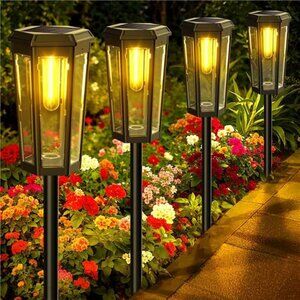Solar Pathway Lights Outdoor - 6 Pack Solar Garden Lights Driveway Light